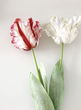 北欧手感仿真花鹦鹉郁金香长枝郁金香民宿家居客厅插花装饰品绢花