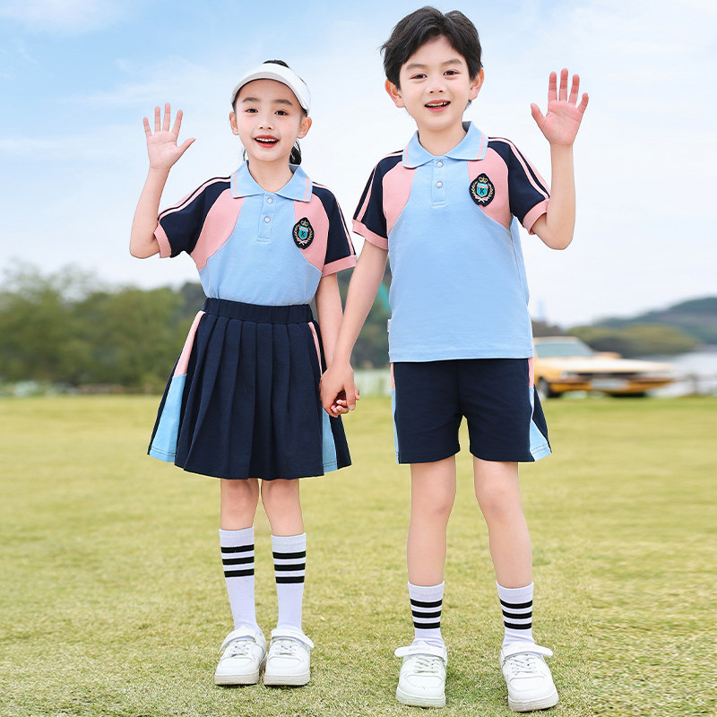 中小学生校服套装春秋款儿童班服幼儿园夏季园服三件套英伦风定制