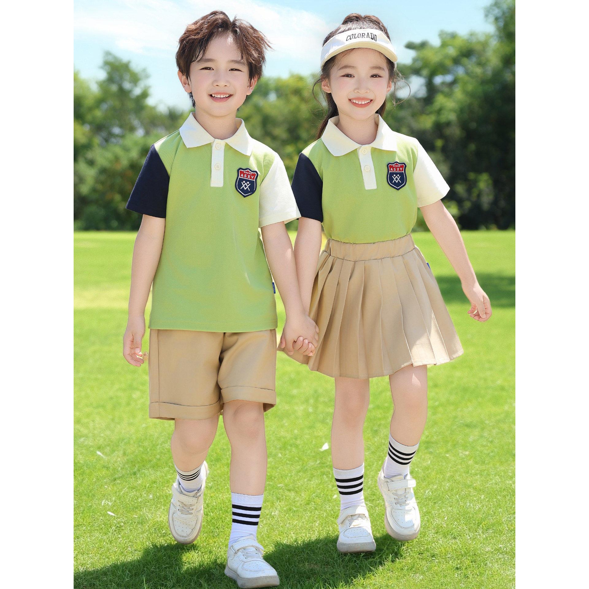 幼儿园园服运动服套装夏季短袖校服中小学生班服六一表演服毕业照