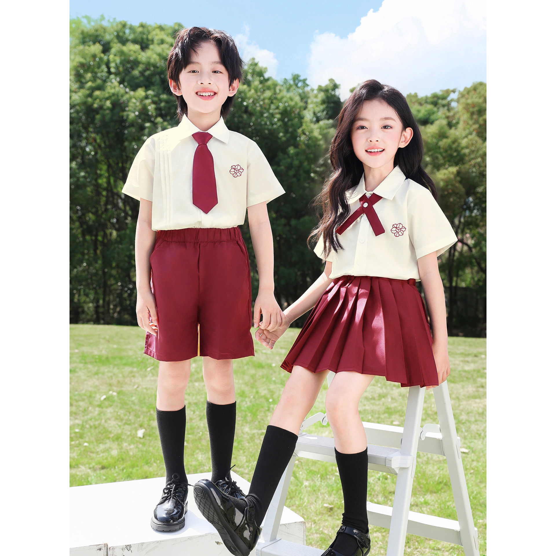 幼儿园服夏季衬衫毕业照班