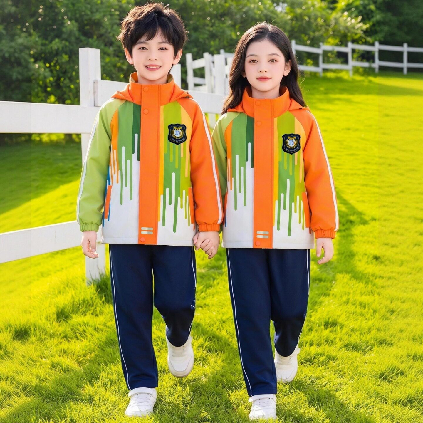 一年级班服多巴胺风小学生三件套
