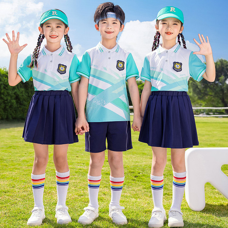 小学生校服短袖休闲套装夏季班服运动服幼儿园园服新款