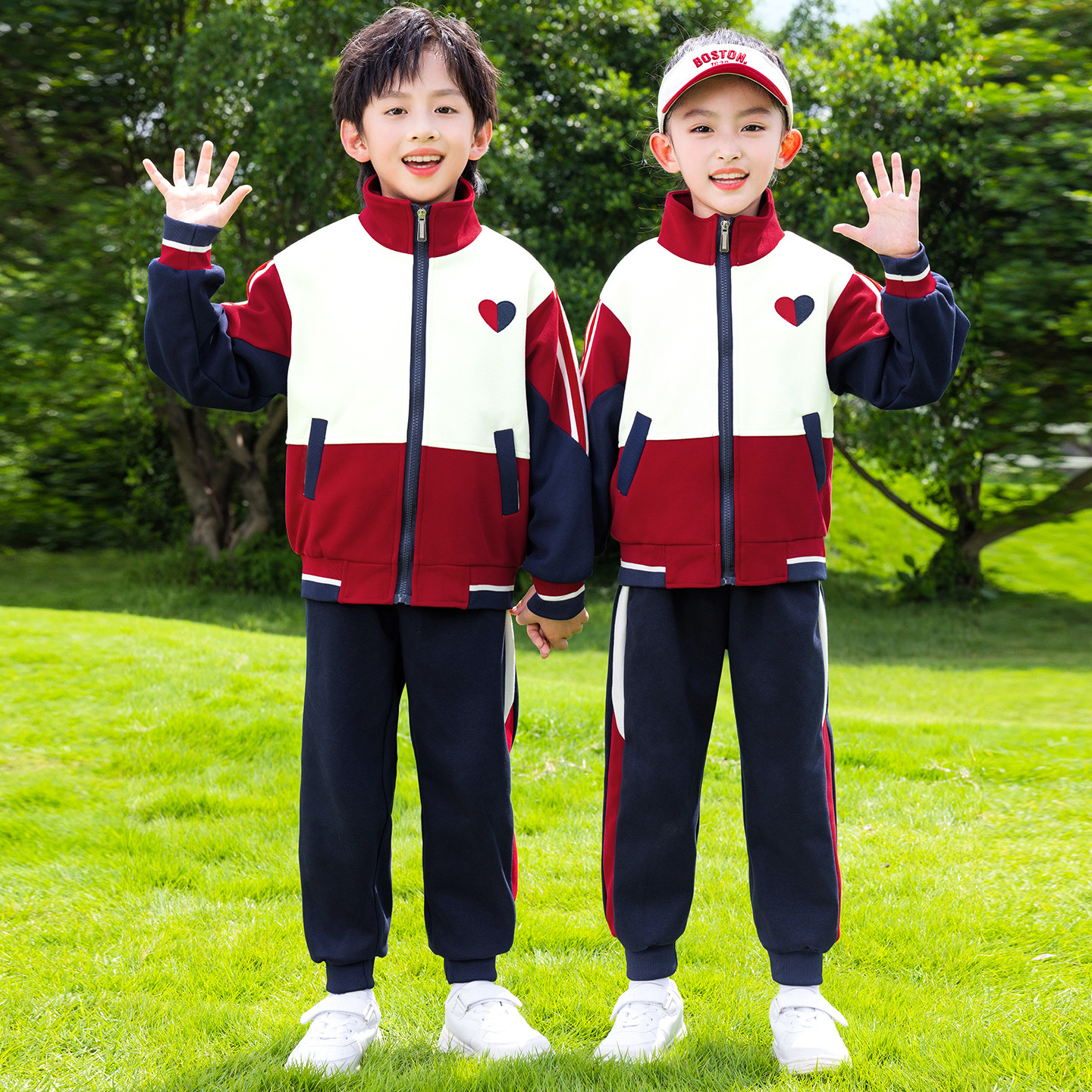 小学生校服夏季英伦风短袖套装