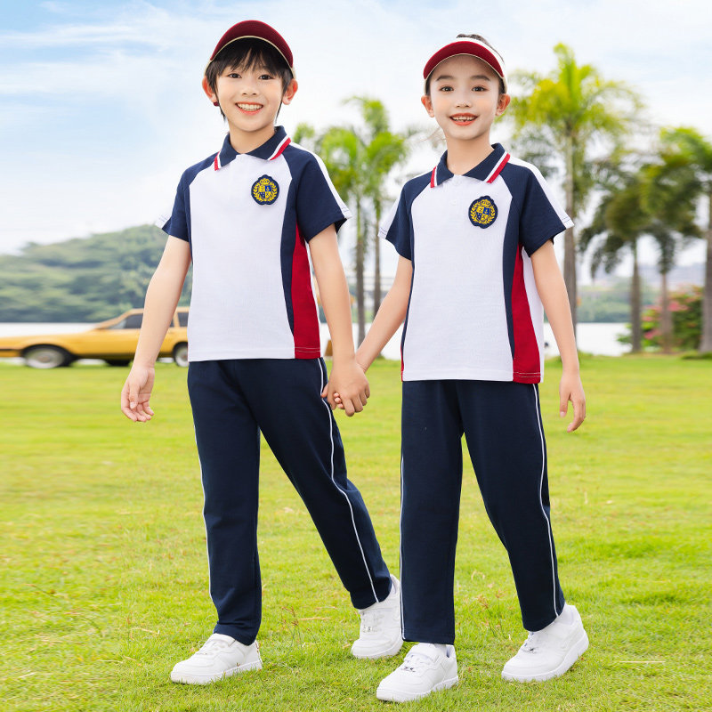 定制纯棉短袖小学生班服秋
