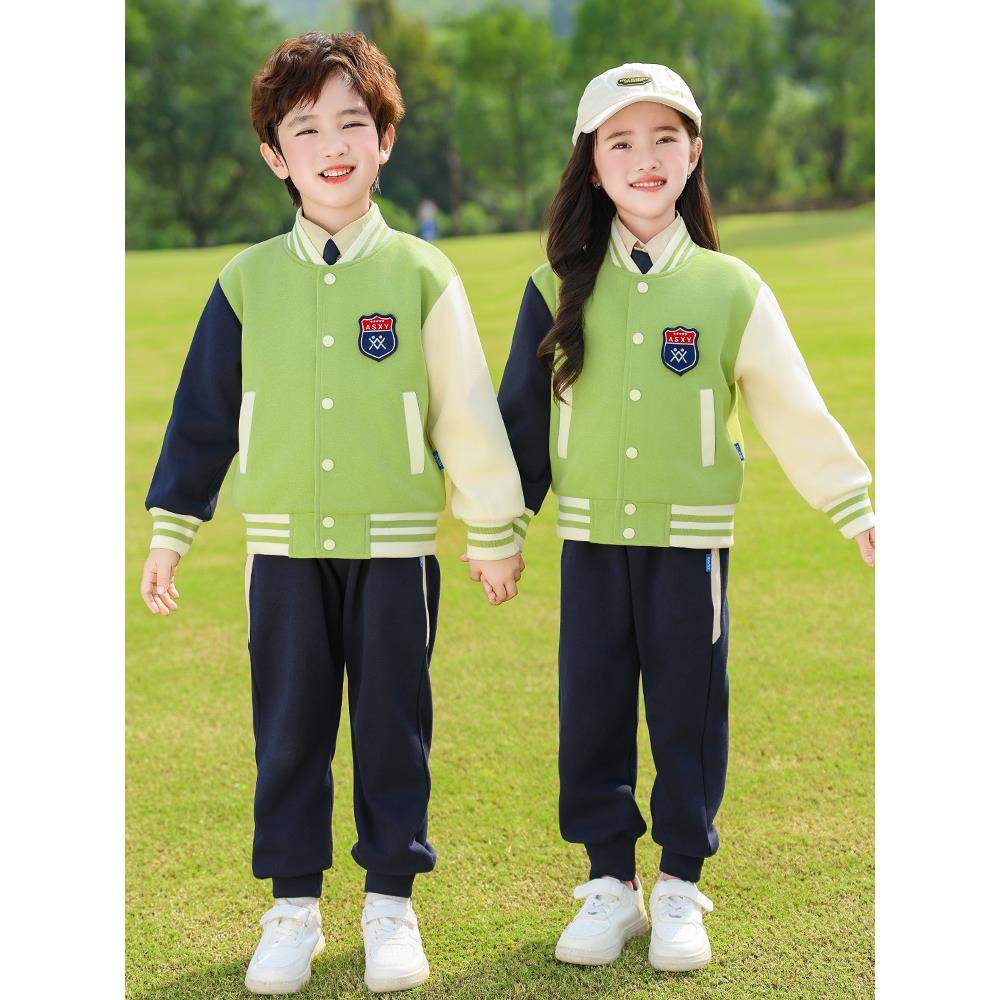 小学生校服套装绿色英伦风园服