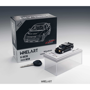 WHELART轮艺新品三菱EVO黑色汽车模型1:64合金车模带钥匙和灯光版