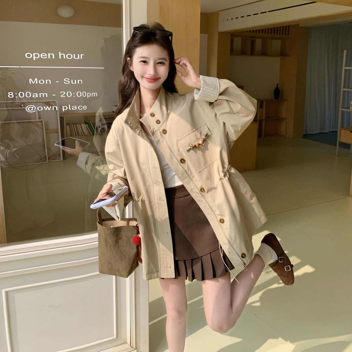 【现货现货】2026春季新款休闲风衣外套B101-2682-P175-K288现货，女装风衣，浙宝101