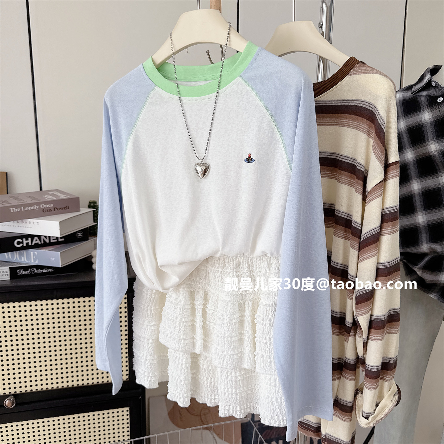 小星球刺绣宽松大码防晒T恤