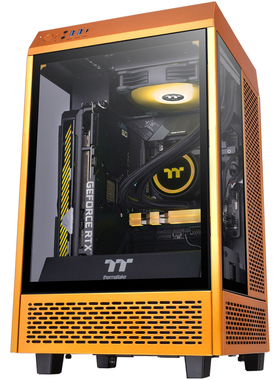 TT机箱Tower 100长卡ITX主板120水冷台式机电脑办公迷你机箱mini