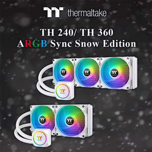 Tt TH360 ARGB一体式水冷CPU散热器白雪版主板同步全铜薄型水冷头