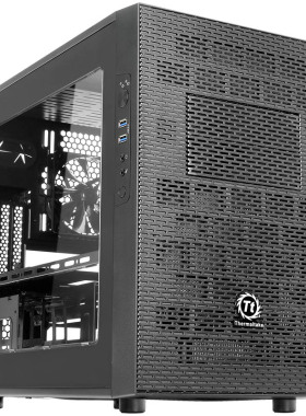 Tt台式电脑水冷主机箱Core X1平躺式分层设计ITX小机壳