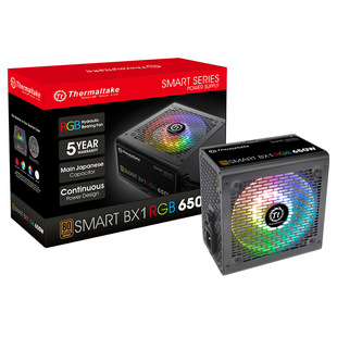 电脑机箱电源Smart Tt台式 BX1 RGB 650W铜牌直出五年换新扁平线材