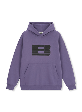 于适同款BONELESS美式高街复古连帽卫衣基础B字印花重磅加绒帽衫