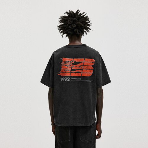 BONELESSWHITE官方折扣火焰图T恤