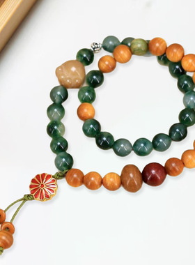 碧玉菊款DIY陈化柏木手链首饰厂家批发规格0.8男女念珠文玩装饰品