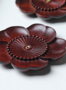 梅花款香插印尼紫檀雕刻摆件摆饰厂家直径7.8厚0.8茶桌家居文玩