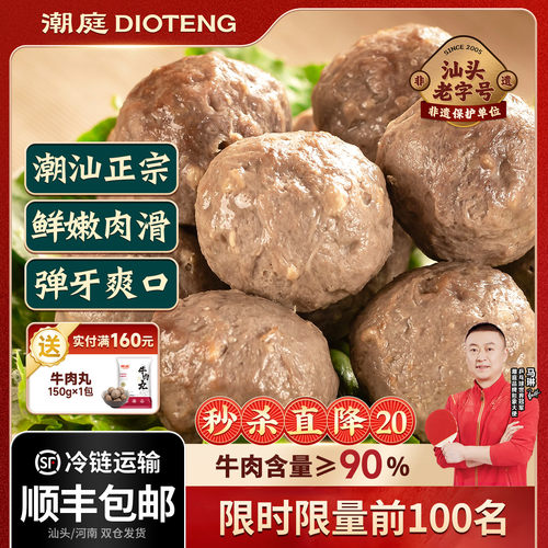 潮庭潮汕纯牛肉丸牛筋丸组合