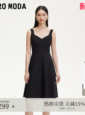 Vero Moda连衣裙春季心形领口收腰交叉织带32517A024