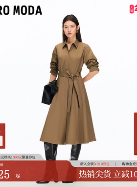 Vero Moda连衣裙25秋cleanfit收腰五分袖衬衫裙风衣外套3253SZ002