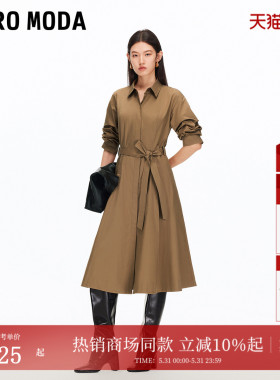 Vero Moda连衣裙25秋cleanfit收腰五分袖衬衫裙风衣外套3253SZ002