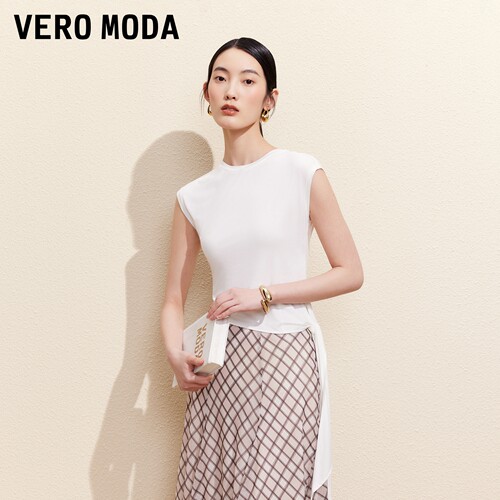 VeroModa飘带修身T恤
