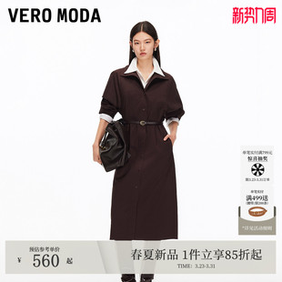 Vero Moda连衣裙女2026春夏含棉捏褶老钱风中长裙32537D011