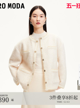 Vero Moda短外套春季小香风亮丝编织拉毛外套32511L001