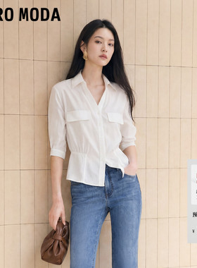 Vero Moda衬衫女2026夏季新款含莱赛尔五分袖翻领上衣326231010