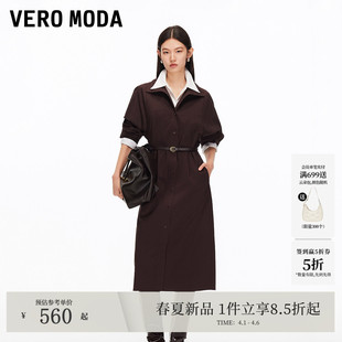 Moda连衣裙女2026春夏含棉捏褶老钱风中长裙32537D011 Vero