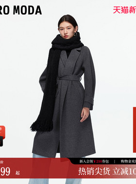 Vero Moda毛呢大衣2025秋冬新款纯绵羊毛外套老钱风32534S001