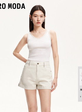 Vero Moda牛仔裤夏季翻边设计休闲短裤含莱赛尔325243013