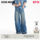 线前移设计磨破装 Vero 裤 春季 饰纯棉325232006 Moda牛仔裤