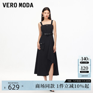 街頭風(fēng)工裝 Vero Moda連衣裙2025夏季 新款 不規(guī)則吊帶長裙325261031