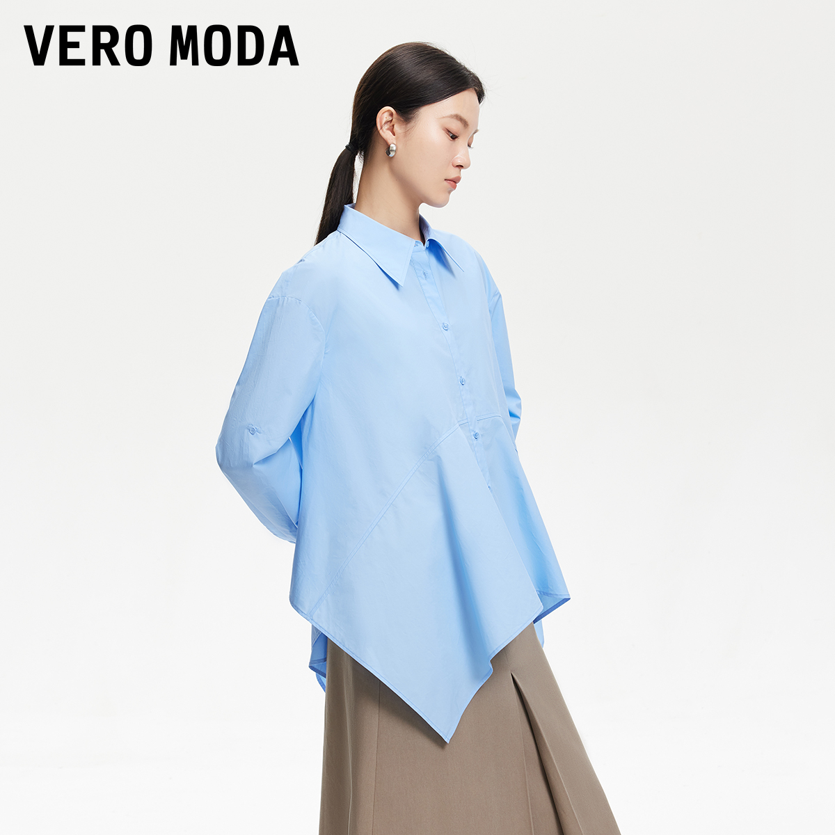 VeroModa不规则底摆衬衫女