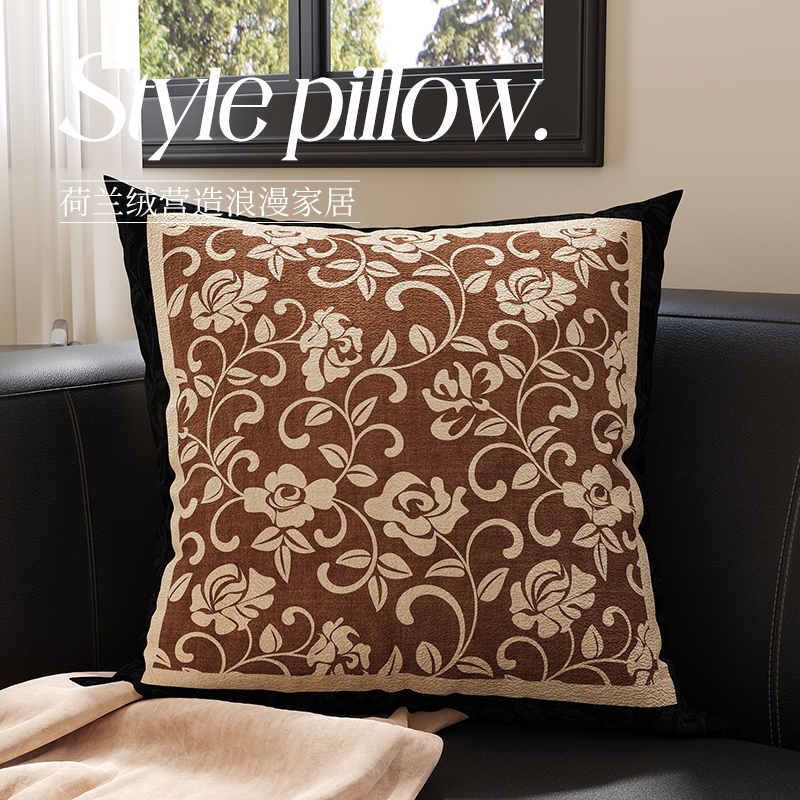 法式高级客厅沙发抱枕家用卧室床头床上靠枕中古装饰飘窗靠垫