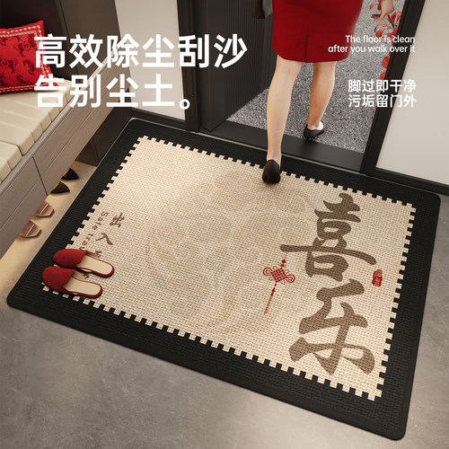 入户门地垫2025新款地毯门垫进门口防滑仿麻家用脚垫玄关耐脏地垫
