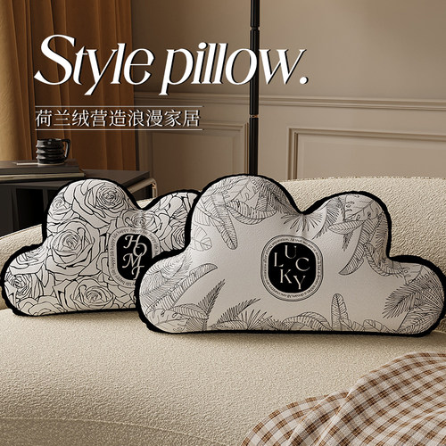法式轻奢云朵抱枕客厅沙发靠背垫含芯异形家用卧室飘窗床头靠枕套