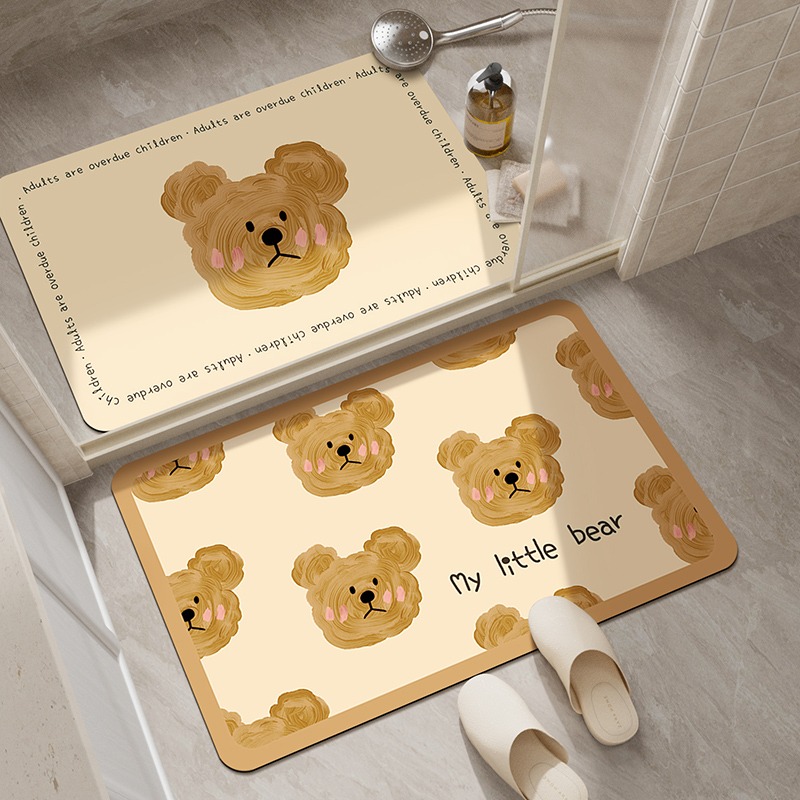 慢说软硅藻泥卡通卫生间吸水地垫