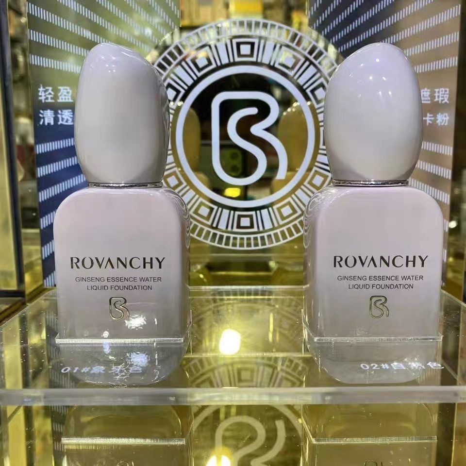 洛梵诗参萃精华水漾粉底液遮瑕保湿亲肤轻盈清爽水感不卡粉BB霜