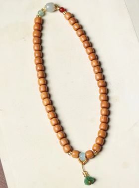 雨荷款印尼檀香老型珠DIY手链厂家批发规格7×8男女首饰装饰念珠