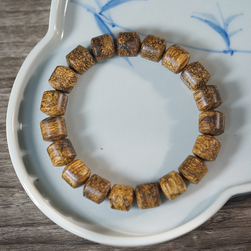 达拉干虎斑纹沉香异形珠手串天然蜜香手链佛珠饰品文玩收藏珍品