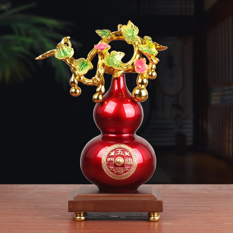 五福临门葫芦摆件高档客厅酒柜博古架电视柜装饰结婚乔迁新居礼品