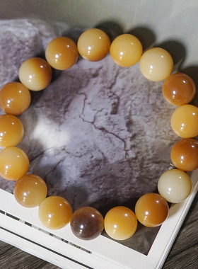 白玉菩提炭烧手串渐变奶咖色菩提子手链男女款文玩念珠绕指柔手饰