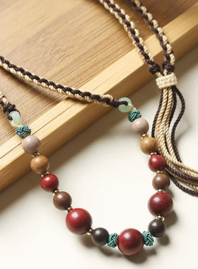 瑰丽款DIY五行合香珠项链挂脖可调节 厂家批发男女文玩念珠首饰