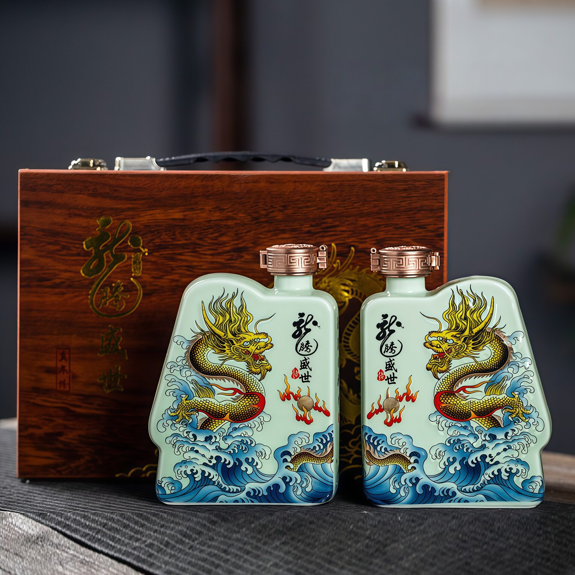 景德镇陶瓷空酒瓶龙腾盛世1斤仿家用酒壶