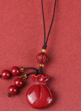 朱砂钱袋本命年龙手机链挂件挂绳男女U盘壳低含量吊坠钥匙扣挂饰