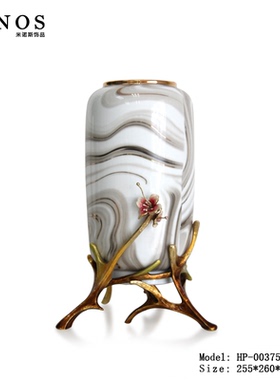 珐琅彩陶瓷花器新中式软装饰品