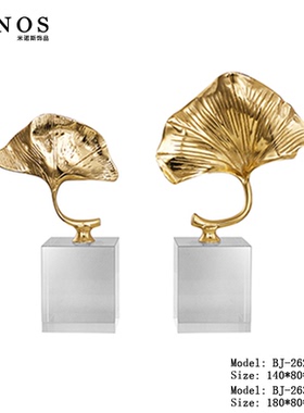 轻奢创意金属水晶植物摆件