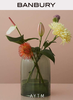 丹麦设计AYTM TOTA双层透明玻璃花瓶花器北欧装饰品摆烛台香氛罩