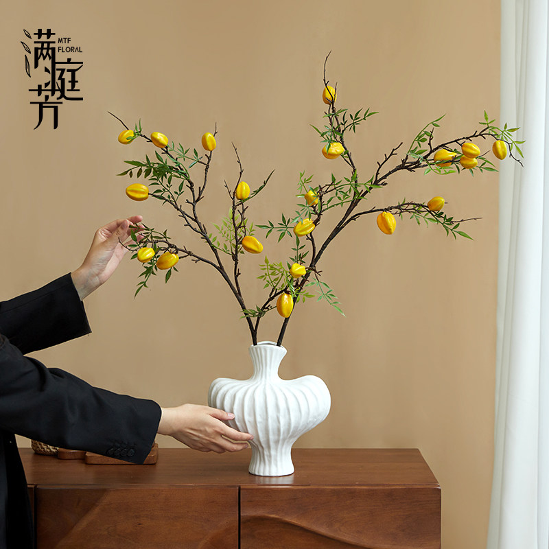 杨桃果仿真柠檬树花束家居摆件图片